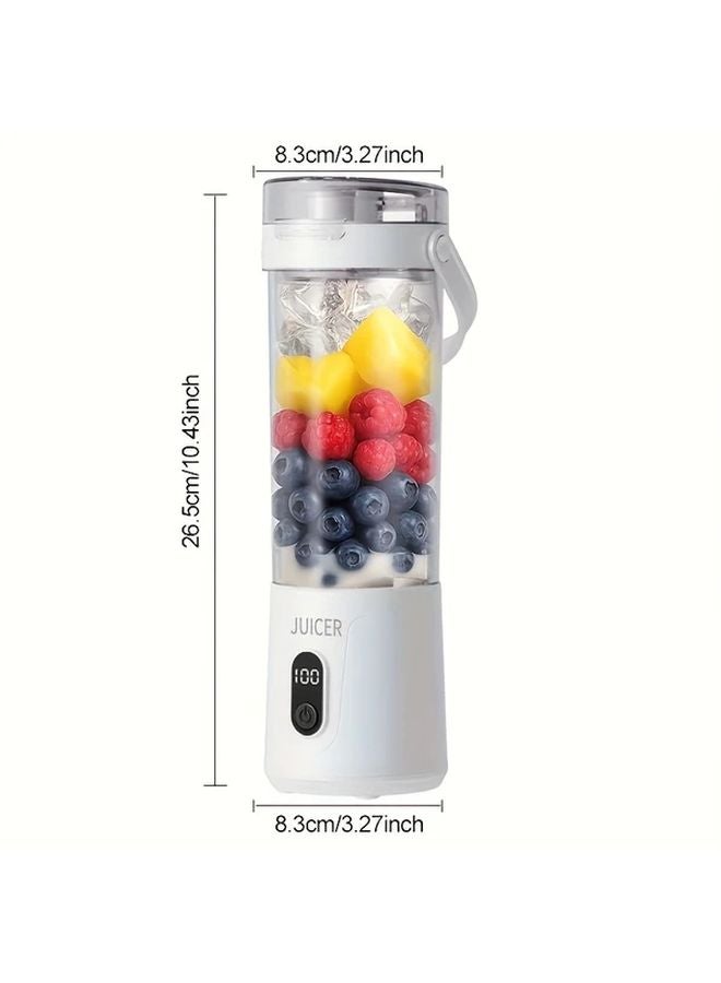 White Portable USB Rechargeable Blender 20oz 12 Blades For Smoothies Travel - Image 2